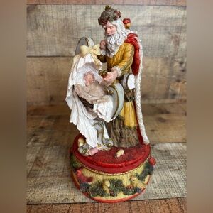 St. Nicholas and Me~1994~Music Box “Wish You a Merry Christmas"~Santa & Baby